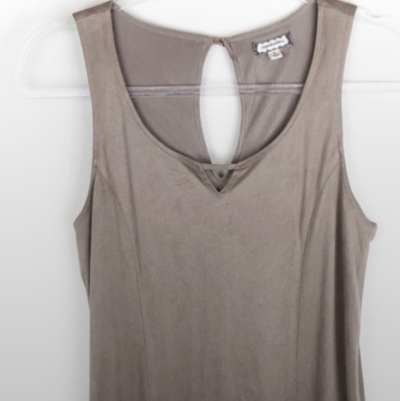Taupe Soft faux Suede tank dress - Picture 6 of 7